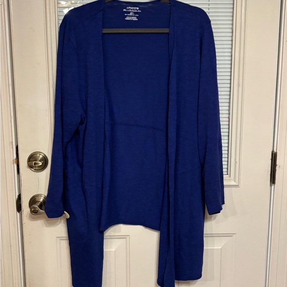 Chico's Sweaters - Chico's Vibrant Blue Open Cardigan
